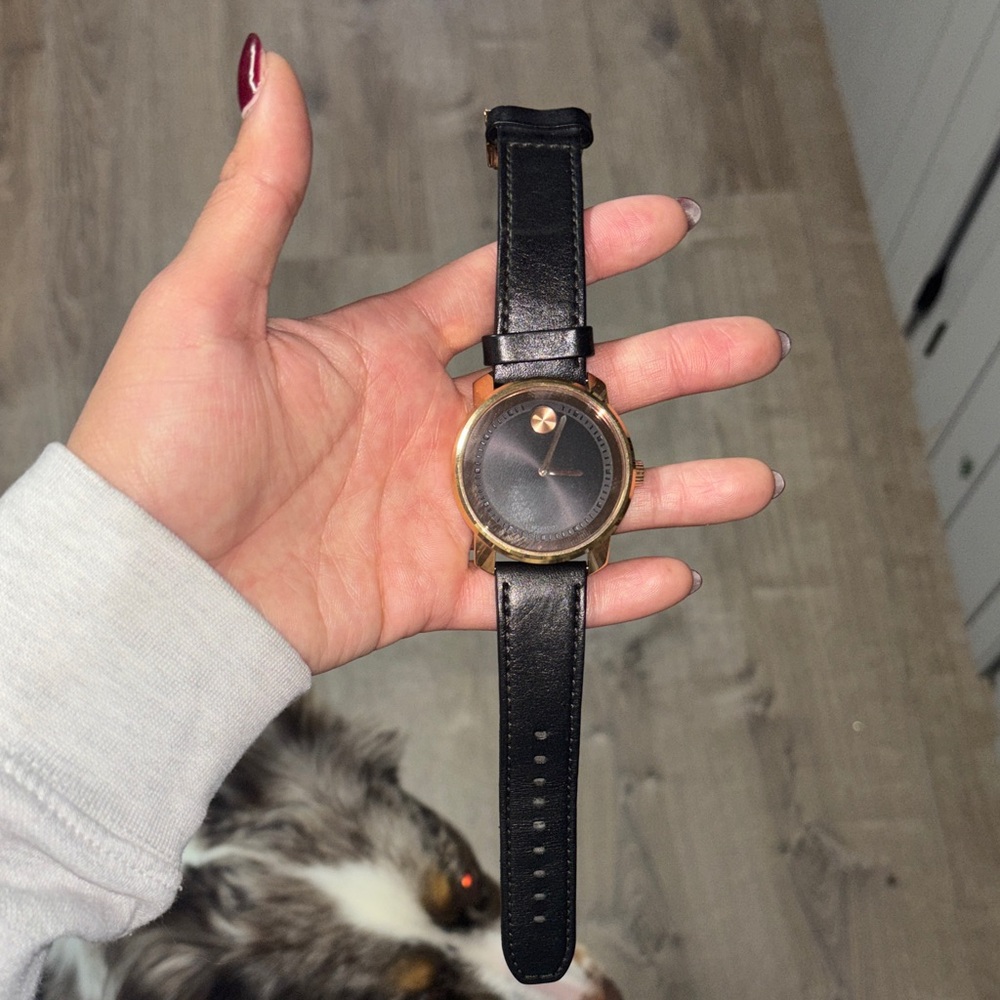 Movado Bold Black and Gold Timepiece